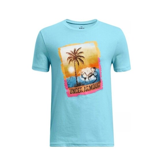 Under Armour Boys Size Extra Large -‎ in the Shade Short Sleeve T-Shirt Blue NWT - Picture 1 of 8